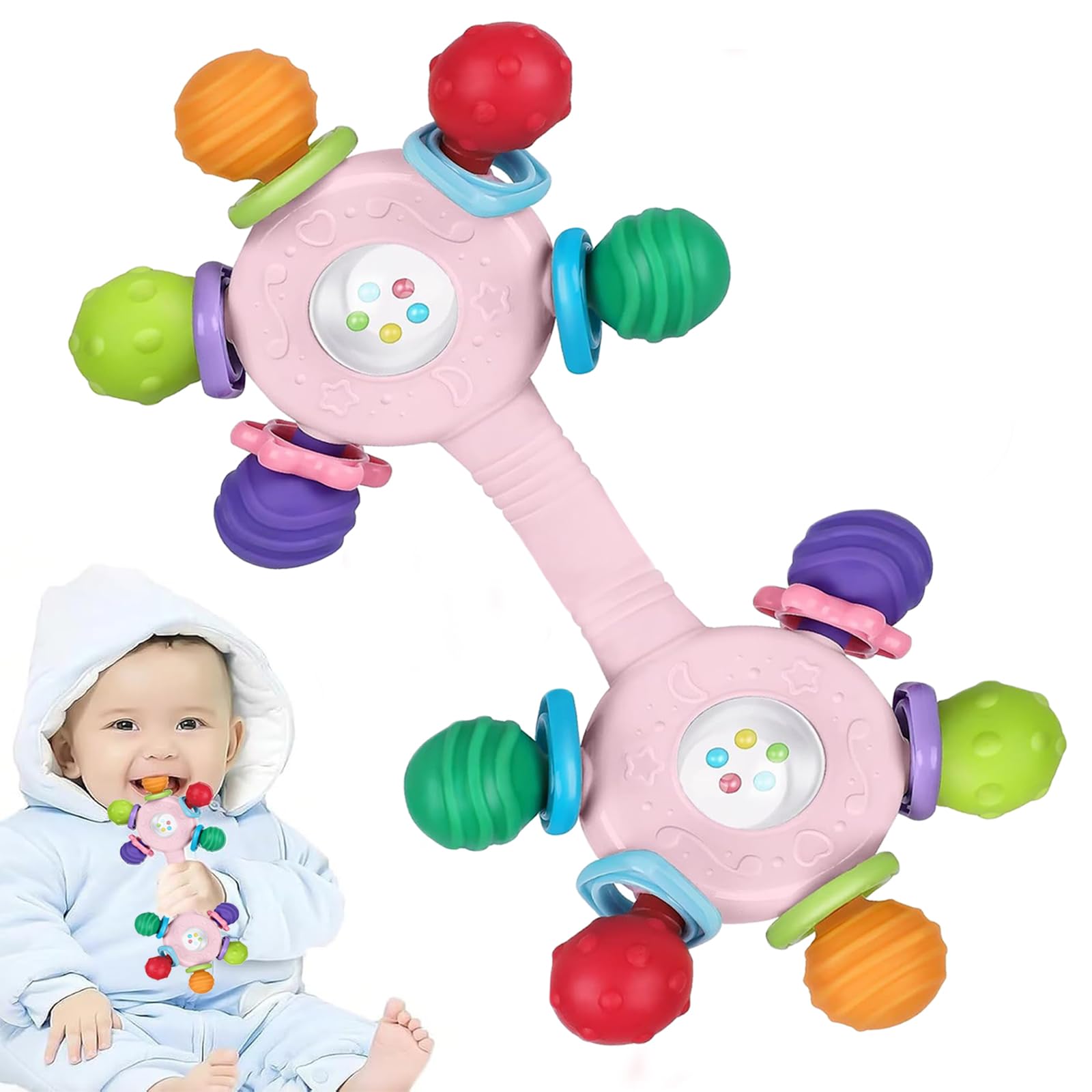 Afufu Pink Baby Teething Toy 0-36 Months