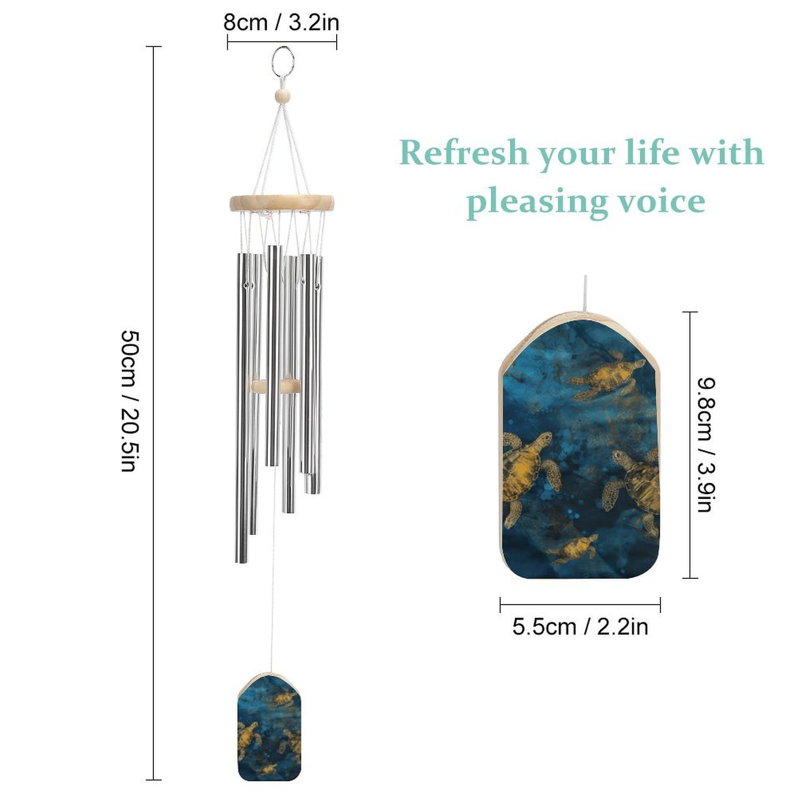 Outdoor Wind Chimes, Sea Turtle Printed Wind Chimes,Simple Wind Chimes,Curtain Wind Chimes for Home Decoration