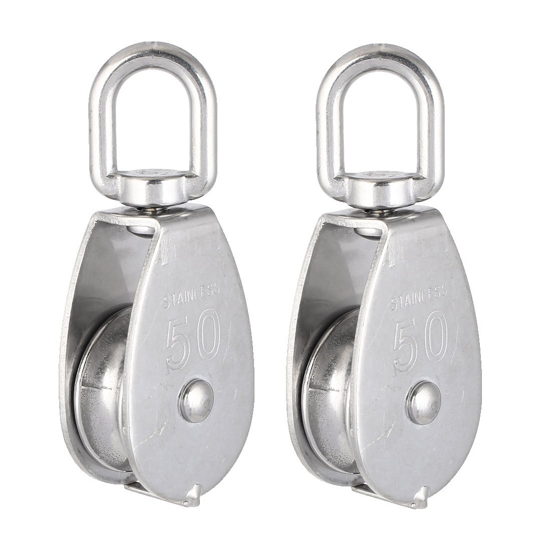 Aexit M50 Lifting Crane Swivel Hook Single Pulley Block Hanging Wire Towing Wheel 2pcs (9b4bea45cbfe1037cebbb8be7d046352)