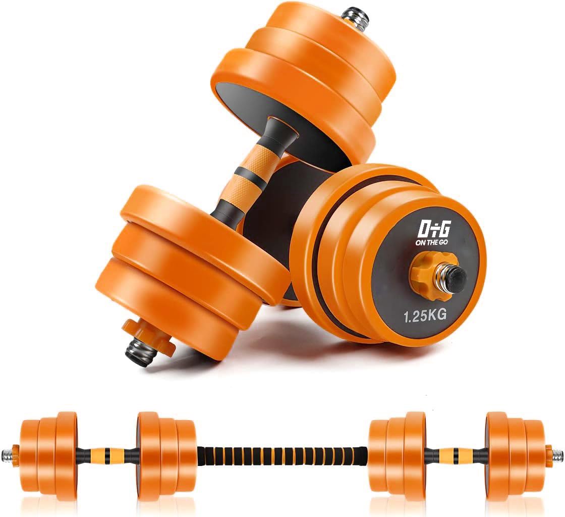 OtG ON THE GO 20 kgs Adjustable Steel Dumbbell and barbell Kit, ABS, Steel (B09B7RG8CD) Amazon Price History, Amazon Price Tracker