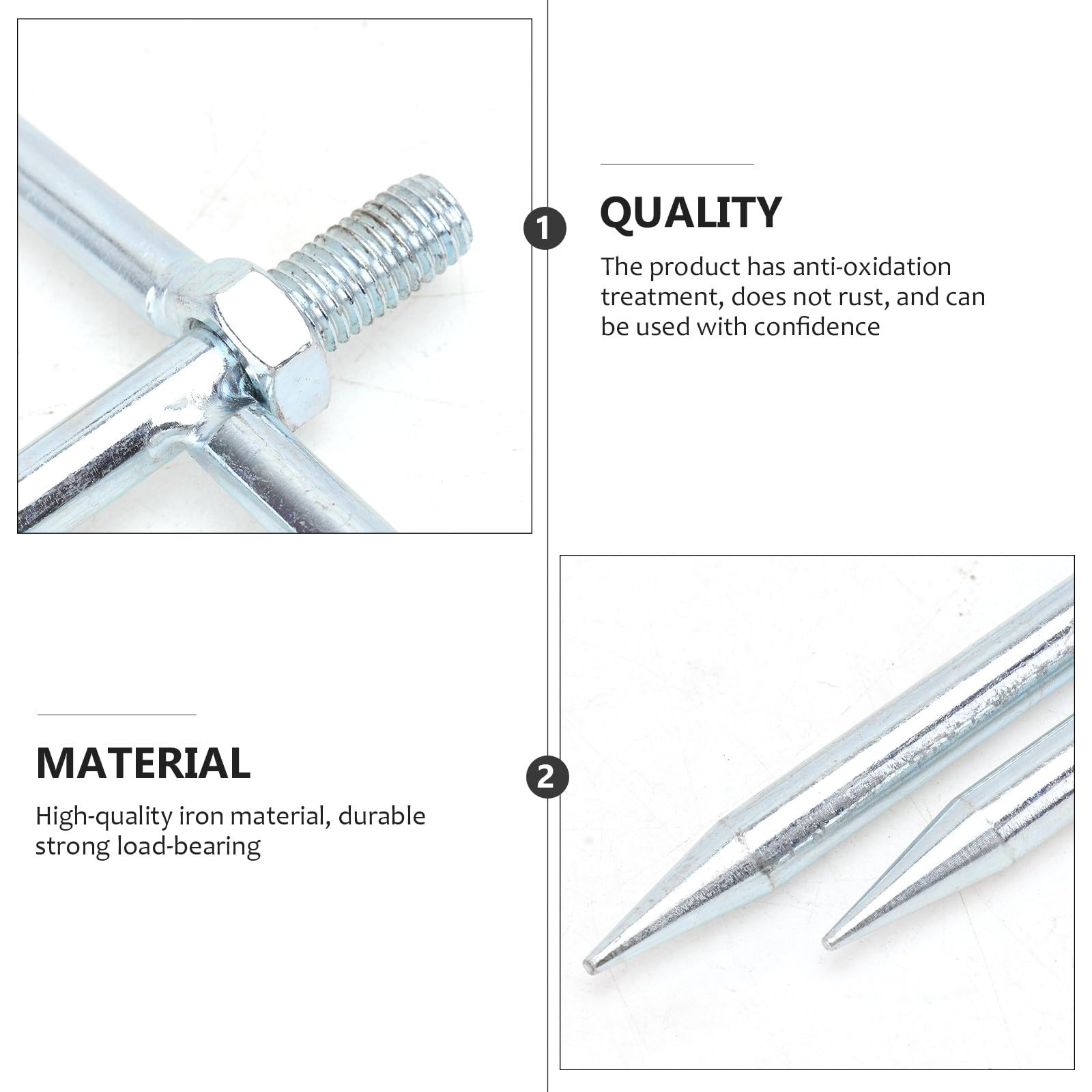 Ancre de parasol de plage en acier de 12 mm avec base de fourche robuste pour extérieur et jardin, installation facile pour jardin et jardin
