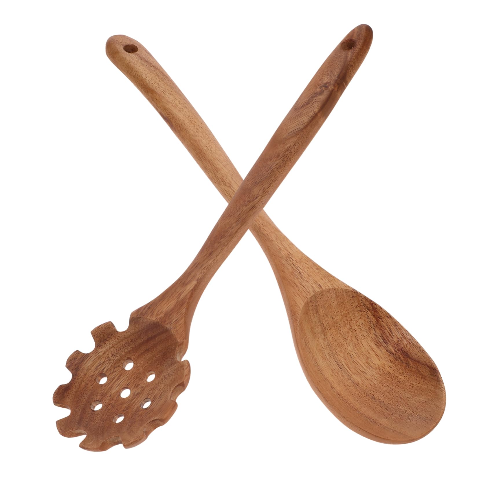 Cabilock 8 Piezas Cuchara para fideos con mango largo espátula de cocina utensilios para servir comida cucharas de madera utensilios de cocina de madera espátula de madera espátula para wok