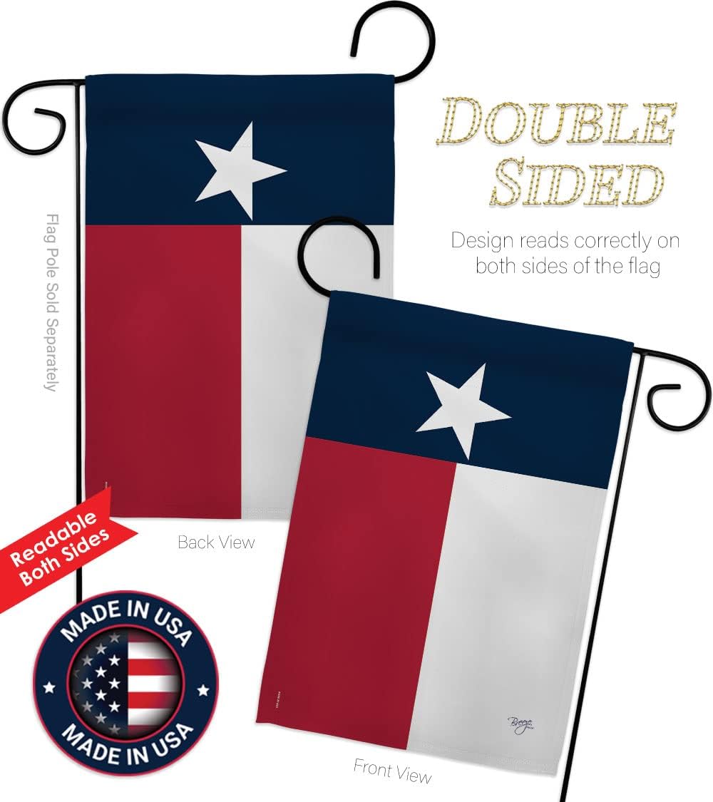 Breeze Decor G158230 Texas Americana States Double Side Decorative Garden Flag, 13" x 18.5", Multicolor