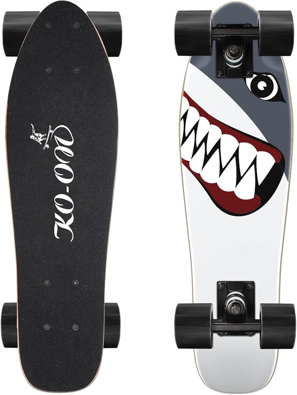 Skateboard, 22 Inch Mini Cruiser Complete Skateboard | Cartoon Graphics for Kids Boys and Girls, Ideal for Cruising & Street Riding, 6 Layer Canadian Maple Deck with 90A PU Wheels