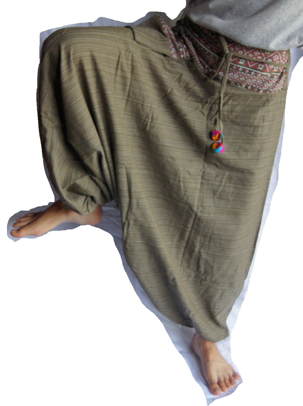 Bianco Pantaloni Harem - ALADDIN Alibaba Hippie Festival Boho Taglia Unica Nuovo - Foto 7