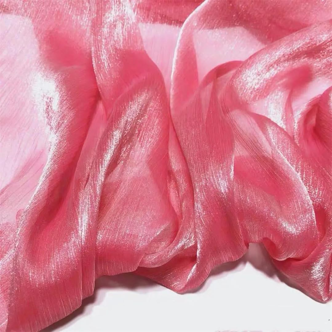 Tulle souple plissé organza rose red 100x150 cm pour couture et vêtements