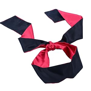 JISEN Silky Satin Eye Mask Sleep Eye Mask Cover Band Adjustable Sleeping Blindfold with Nasal Type for Nap