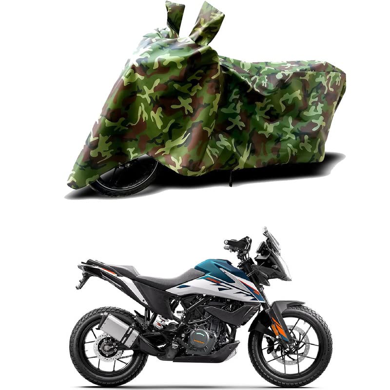 Image of 100% Water Resistant Bike Scooty Two Wheeler Body Cover Compatible for KTM 250 Adventure STD /UV-Rays /Heat Protection /Birds Dropping /Scratchproof /Dust Proof /Waterproof /All Varient[Green MJ]