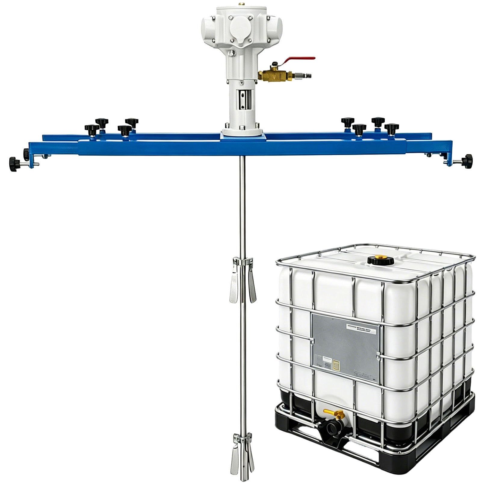 LXPINGMM IBC Air Agitator,265 Gallon Pneumatic Tank Mixer 1/2HP、3/4HP、1HP Paint Bracket Mixer for Medium & High Viscosity Solutions,with Stainless Steel Folding Propeller A-Small5Cylinder