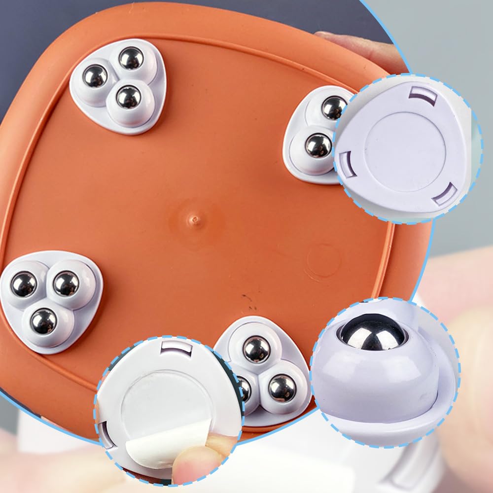 8 Pcs Small Appliance Rolls 360° Rotating Small Appliance Wheels Mini Caster Wheels 360° Rotation for Kitchen Appliance Furniture Trash Can Storage Box Coffee Maker - Image 3