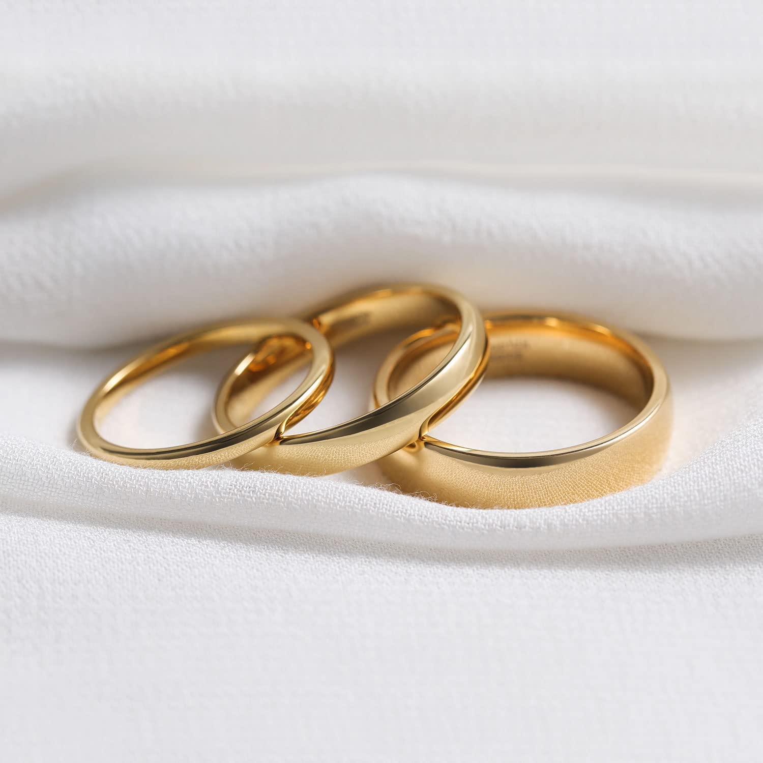 Zakk Anello da uomo e da donna Anello di fidanzamento in carburo di tungsteno lucido in oro giallo Anelli nuziali 2mm 4mm 6mm 8mm