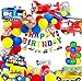 Decorazione di Compleanno per Bambini, Trasporto Forniture per Feste a Tema Banner di Buon Compleanno Foil Trasporto Set di Palloncini Coriandoli per Ragazze dei Ragazzi