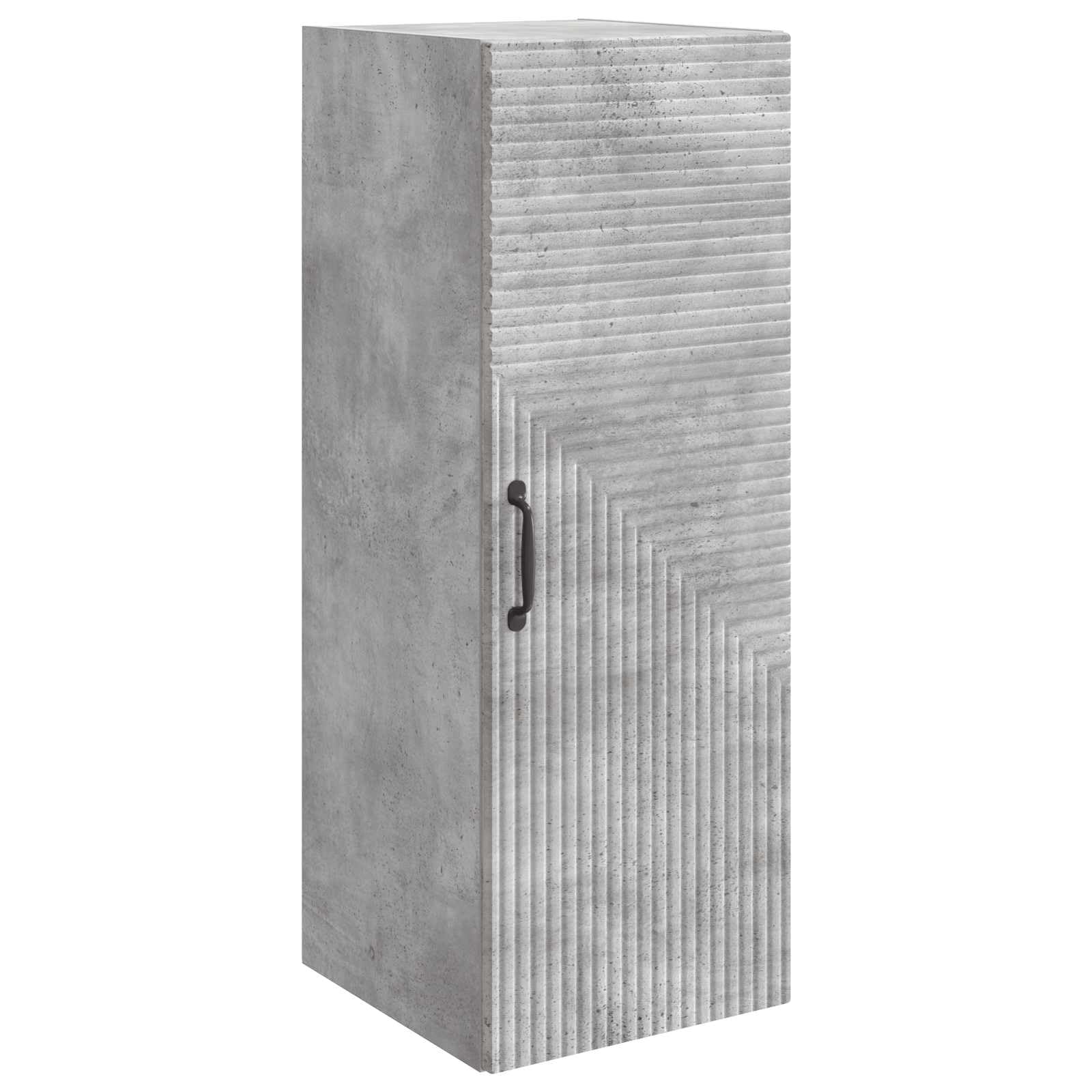 Armario de pared gris hormigón 33x34,5x90 cm mueble colgante de madera con puerta