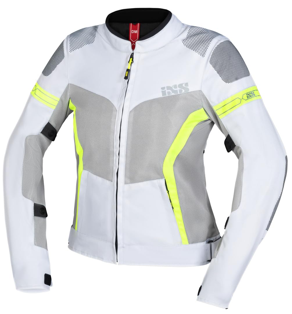IXS Trigonis-Air Giacca Tessile Moto da Donna, Grigio/Giallo, 3XL