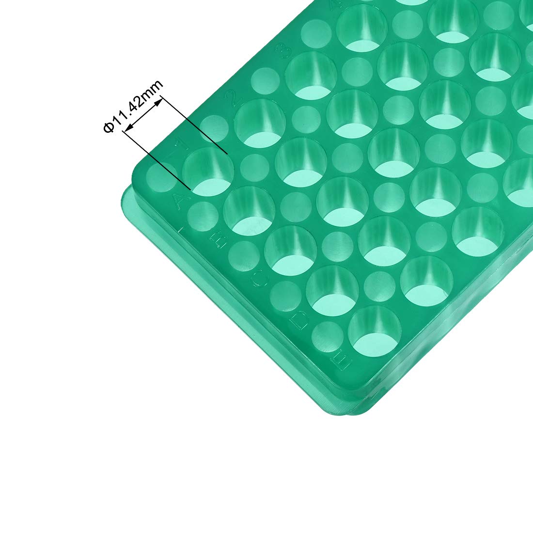 uxcell - Soporte para tubos de ensayo (polipropileno, 60 orificios, 0,5 ml, 1,5 ml, 2 ml, 5 unidades), color verde