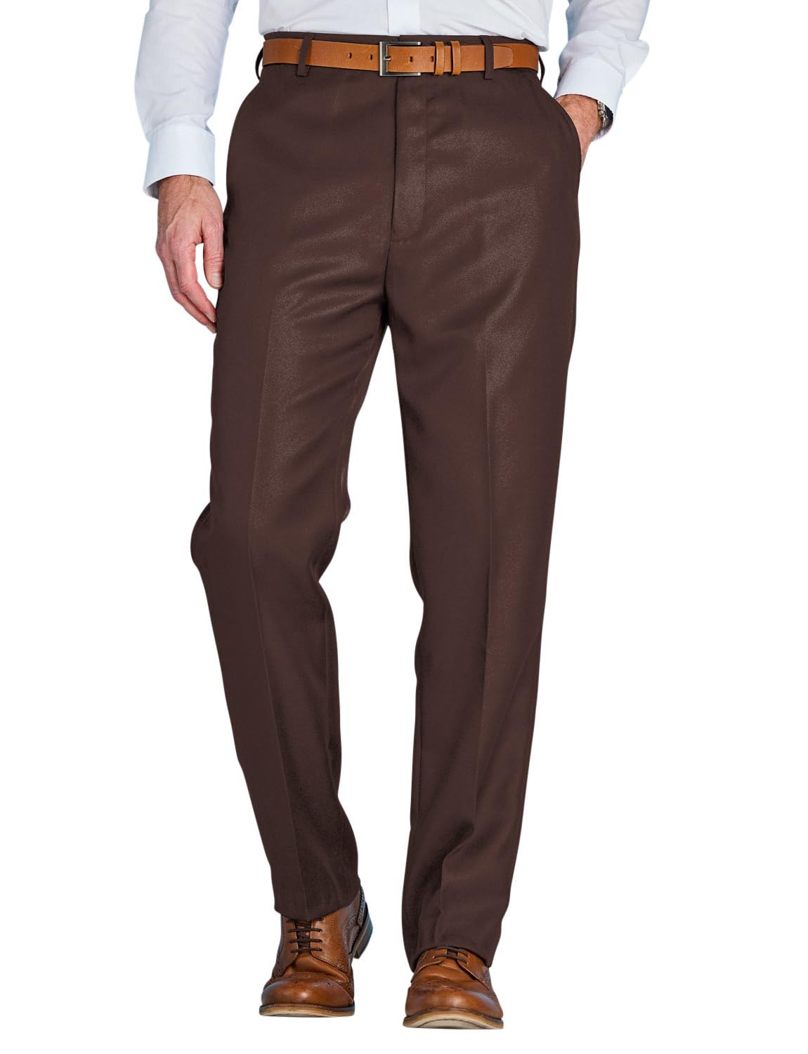 Chums Brown Polyester Smart Casual Formal Trousers - 38L