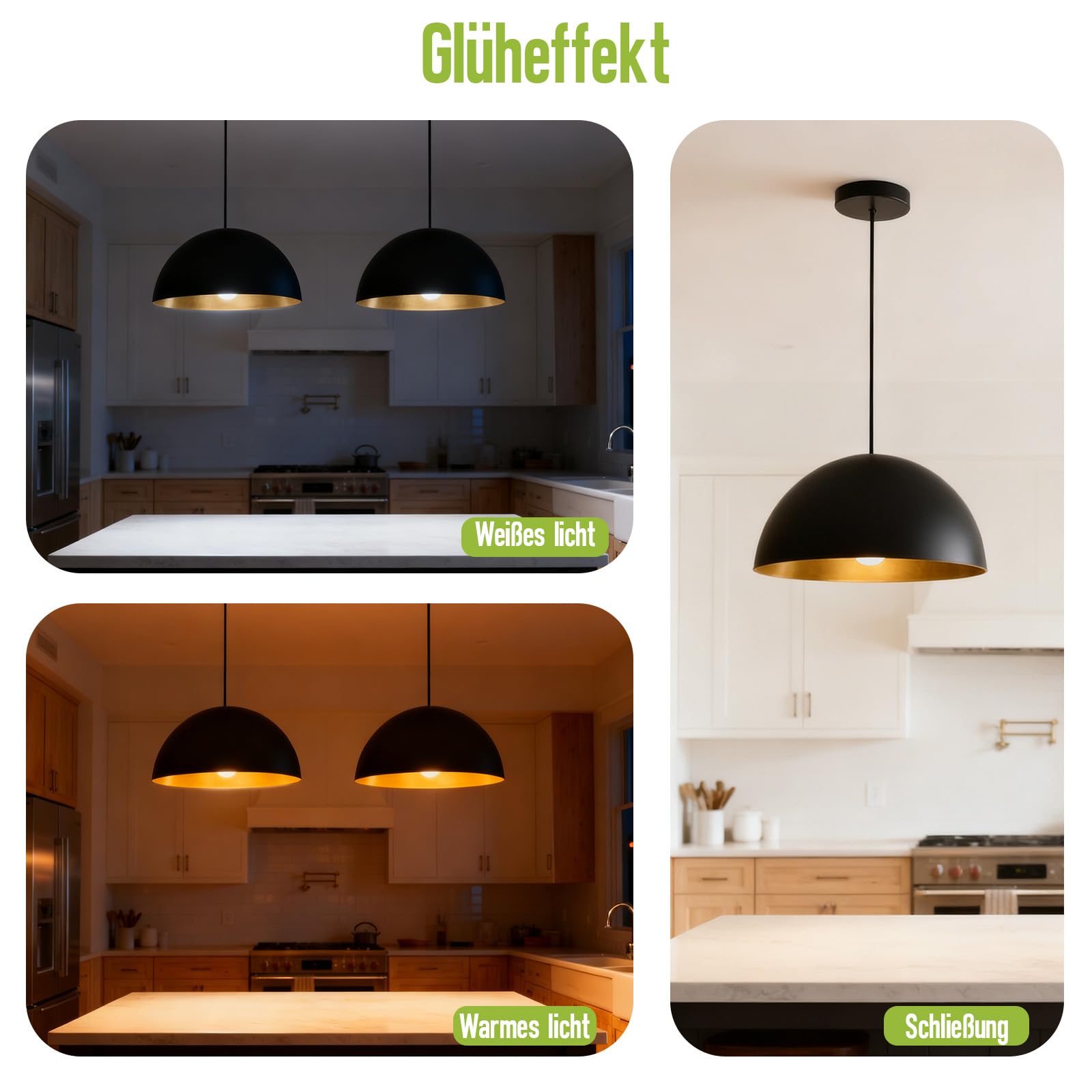 Ø40cm Pendelleuchte Schwarz Gold E27 Sockel Industrial Hängelampe Modern Hängeleuchte Hängelampen Deckenlampe Hängend Vintage Bauernhaus Metall Deckenleuchte für Küche 2 Stück