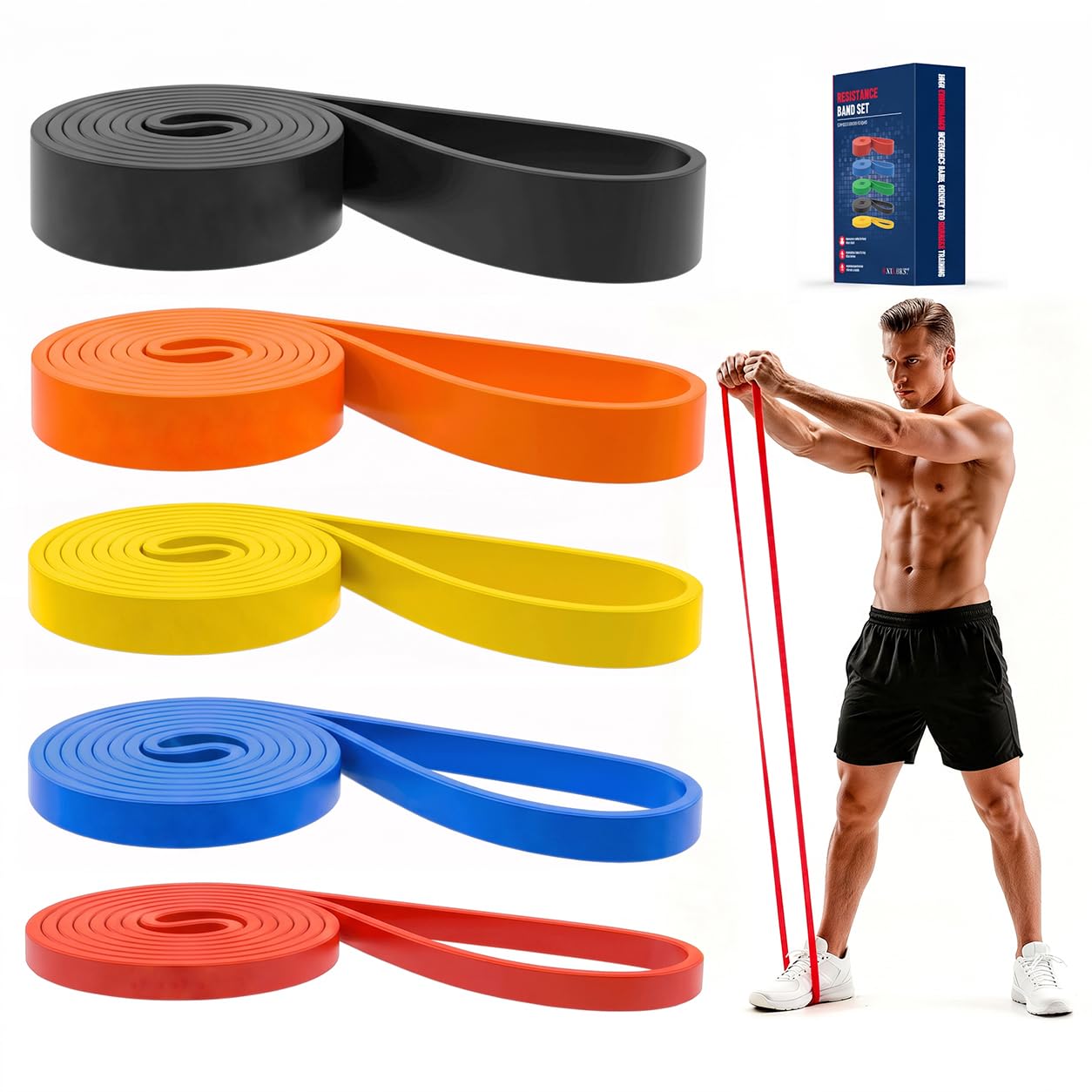 Pull Up Bands, Resistance Bands Set, Exercise Workout Bands for Men & Women, Ideal for Body Stretching, Physical Therapy and Muscle Training — Amazon image 23