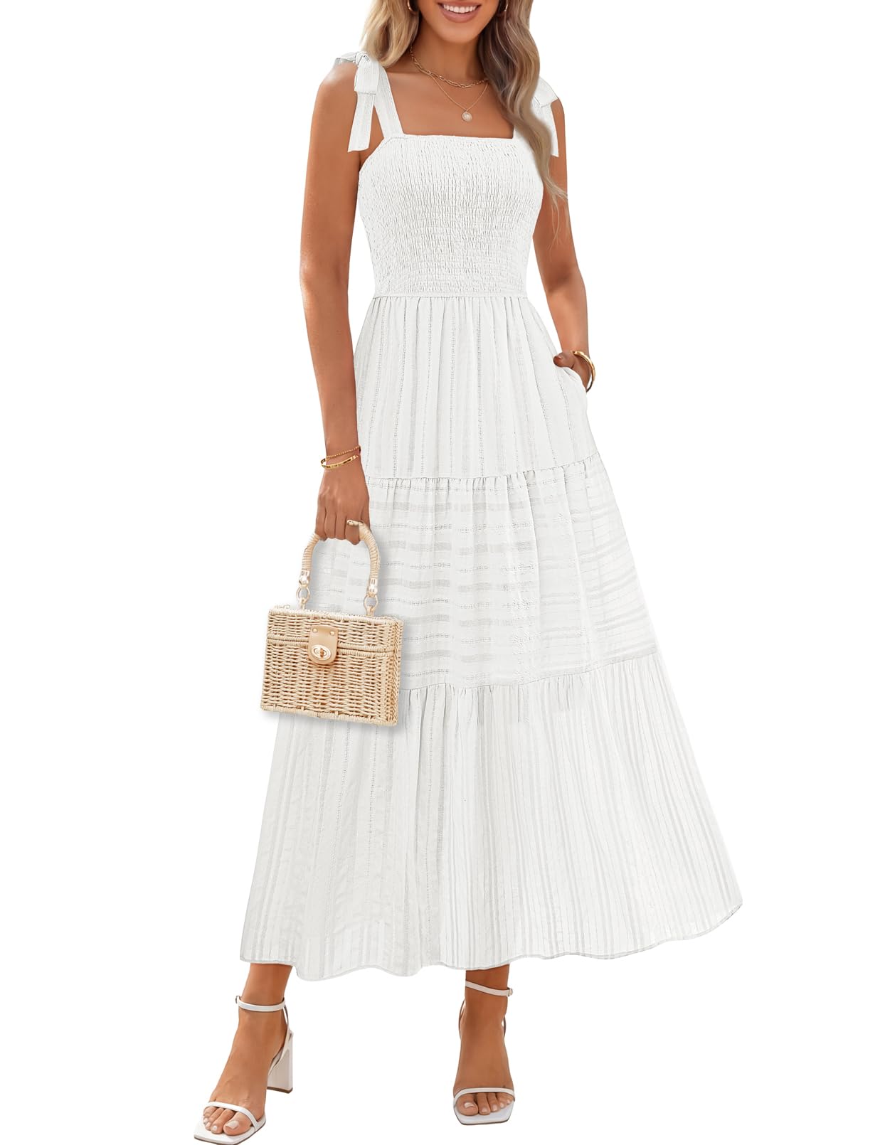 MEROKEETY Women's Boho Midi Maxi Dress