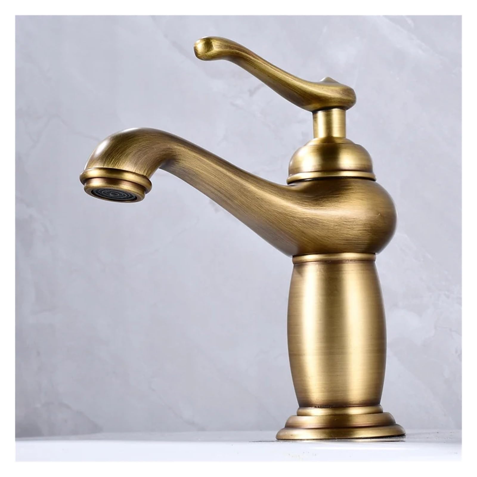 Robinet de lavabo court anti éclaboussures eau chaude froide antique