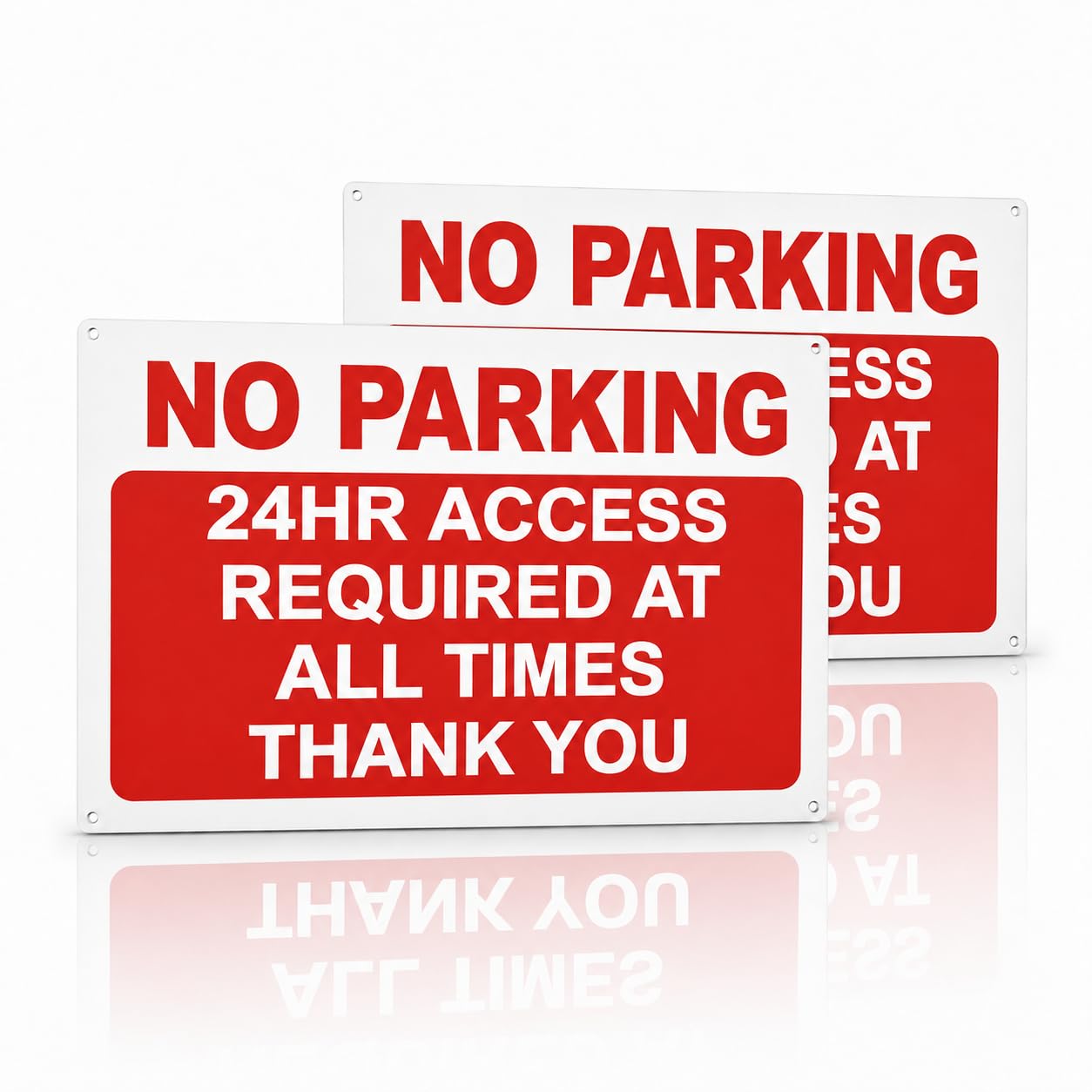 2 Pack No Parking 24HR Access Required Signs, 30x20cm 1mm Rigid PVC Board