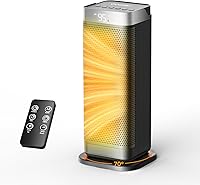 Vista 1 de Space Heaters for Indoor Use, CCGIRU 1500W Electric Fast and Safety Heaters with 70°Oscillating, Remote,PTC Ceramic Heater for Office Bedroom
