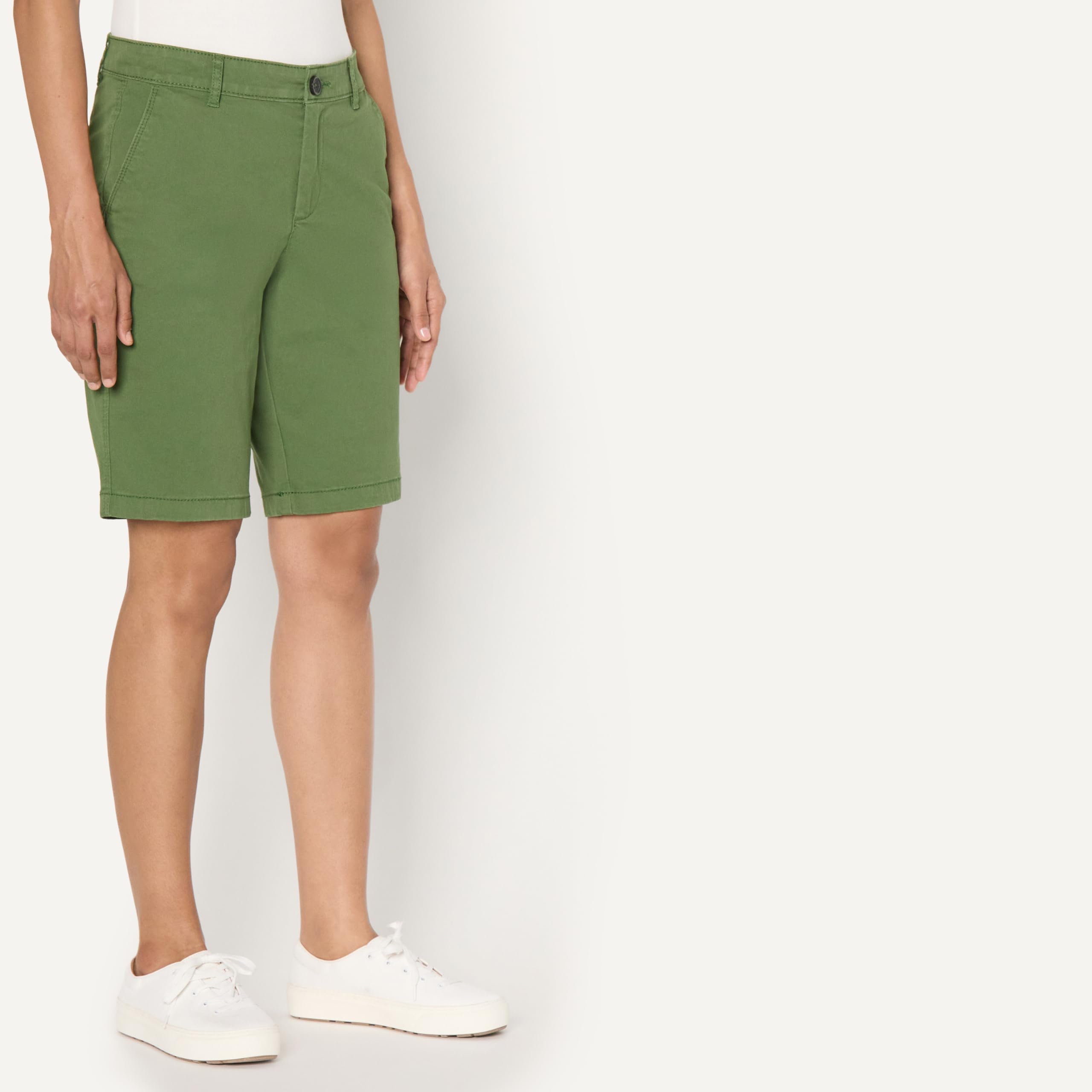 Amazon Essentials Bermuda Chino à Taille Mi-haute, Entrejambe de 25,0cm, Coupe Ajustée Femme
