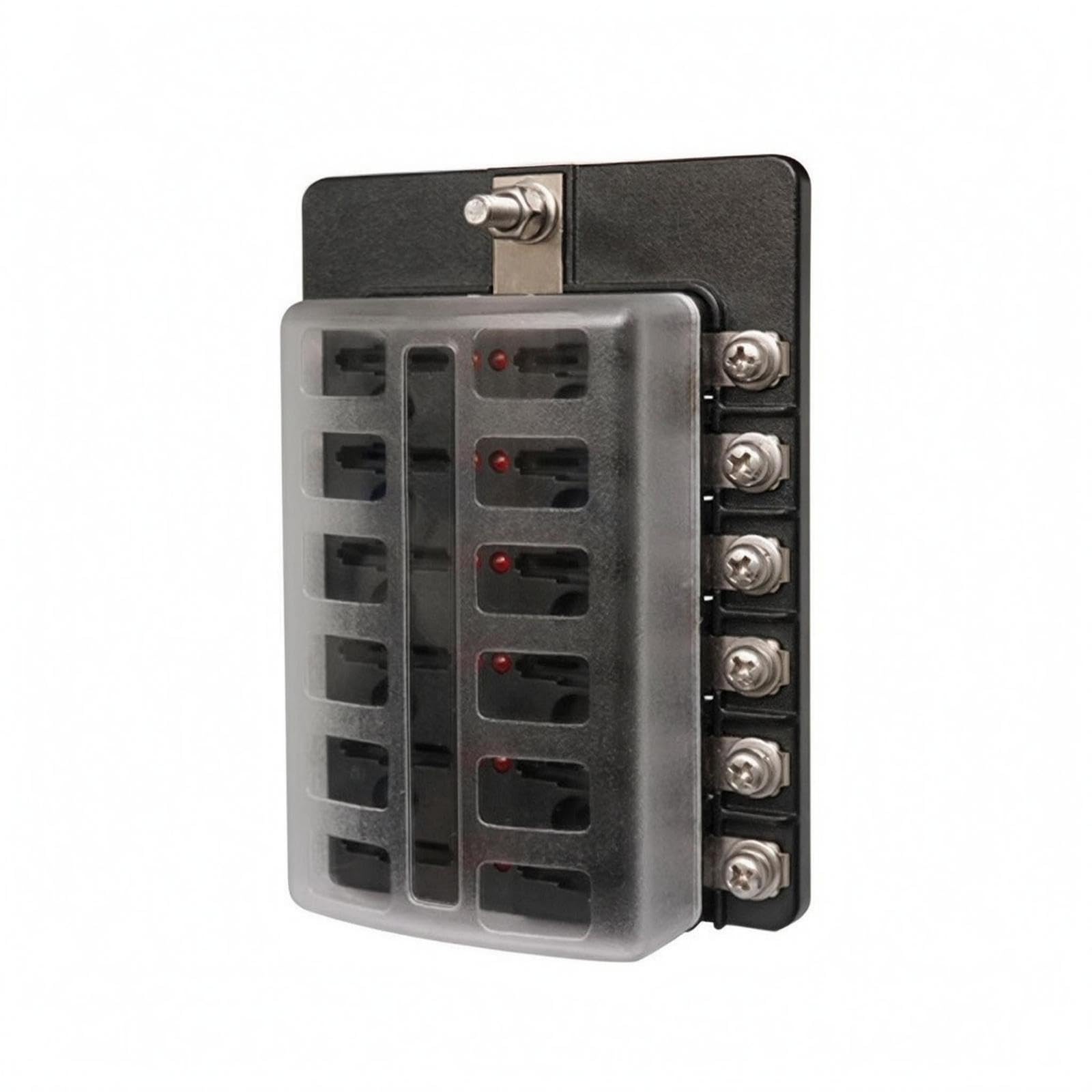Electrical Protector Box Gray-Tinted Cover 32V Electrical Protector Holder Metal Terminals Auto Electricals 12 Way-image-28