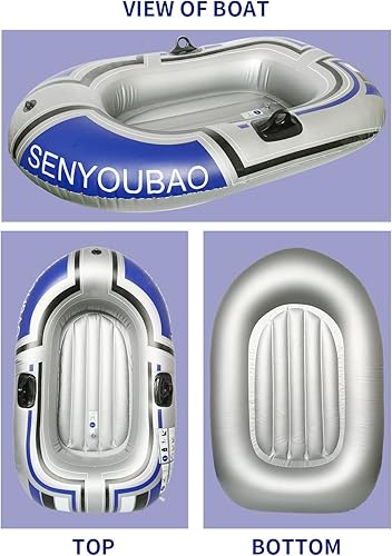 Miniatura 5 de Bote inflable, balsa flotante para piscina, lago para adultos, balsa portátil para barco de pesca para lago con bomba de mano