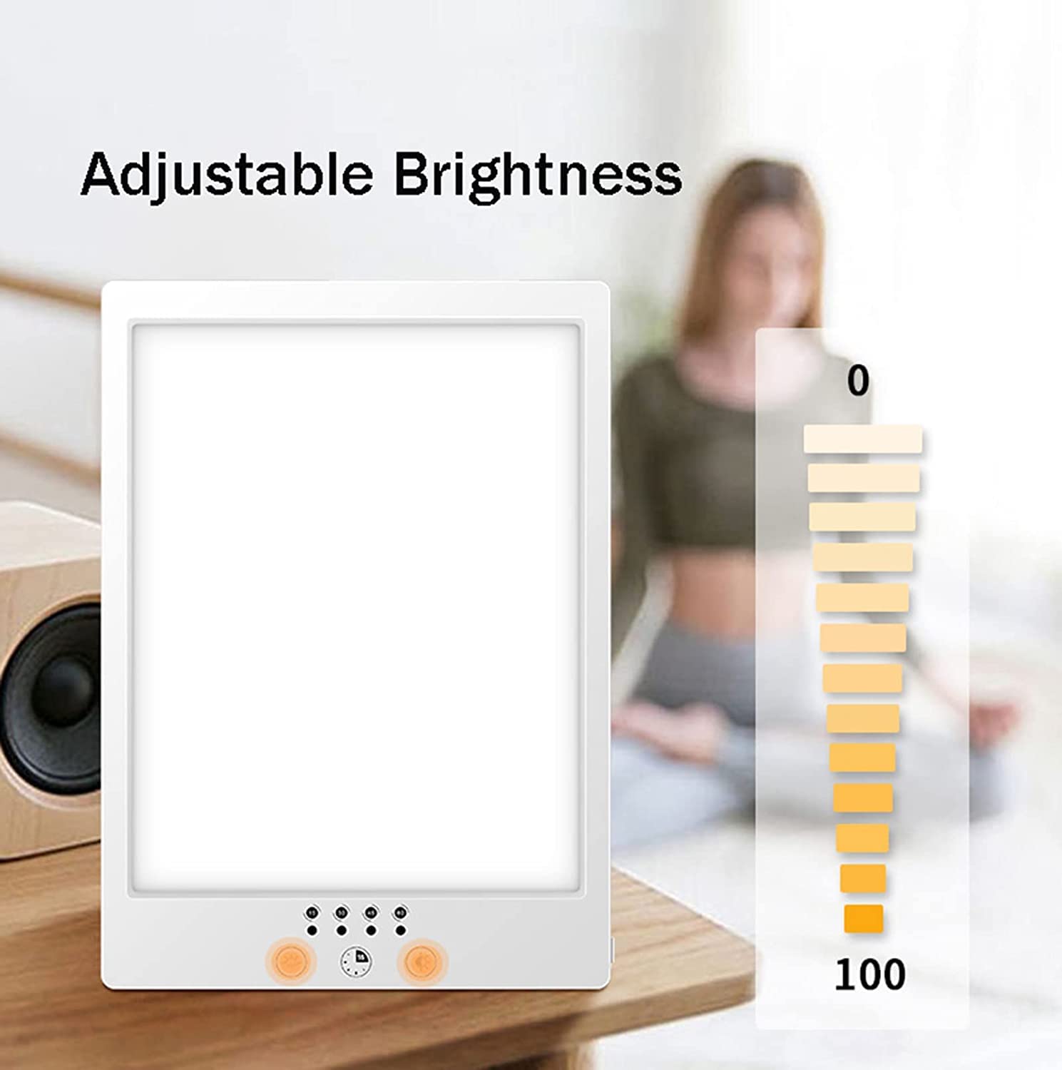 Lampe De Luminothérapie LED 10000 Lux - Réglable, Mémoire, Design Blanc Ou Noir, Pour Humeur Et énergie