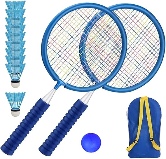 Ysislybin Raquetas de bádminton para niños,Set de bádminton para niños,Set de Raquetas de bádminton,Raqueta de práctica Profesional,para el Juego de Deportes de Playa al Aire Libre