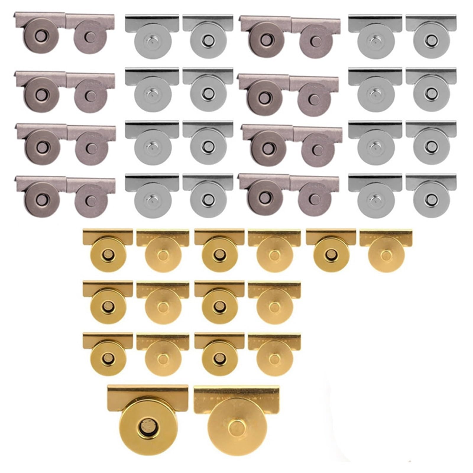 Magnetic Press Studs for Purses Bags Tote Magnetic Snaps 24 Sets Sew On Clasps Snap Fastener Magnets No-Sew Closures Buttons