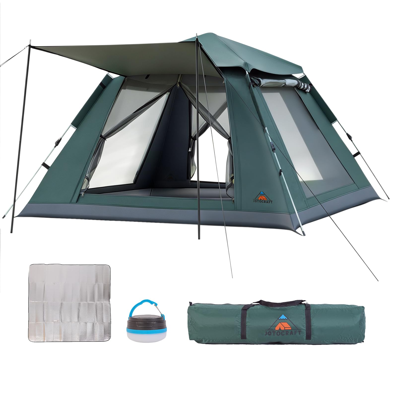 キャンプ用アウトドアテント、3-5人用、 組み立て不要、日射しや風に強く Amazon.co.jp: JOTOCRAFT テント ワンタッチテント 3～5人用 簡単設営