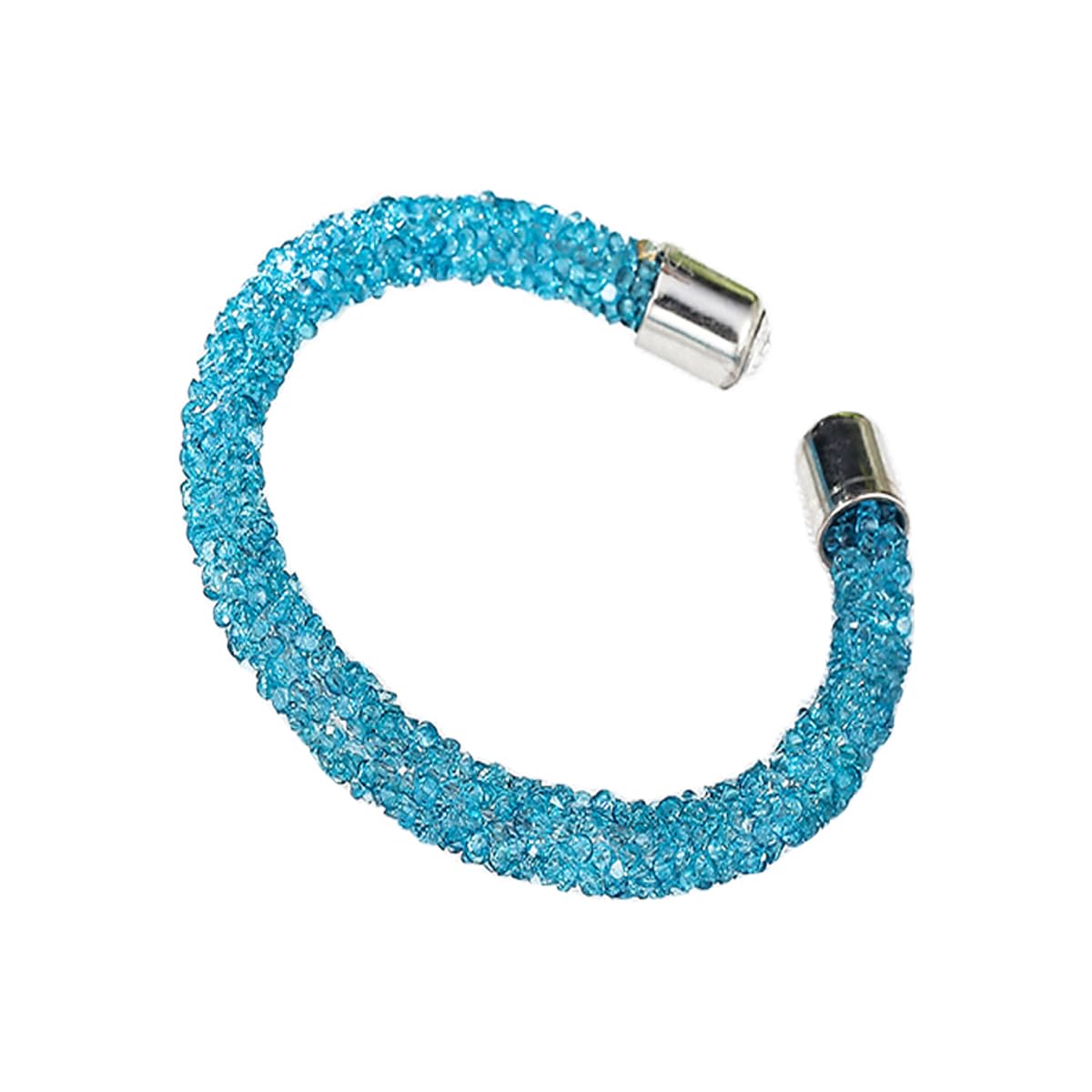 COLORFUL BLINGAdjustable Glitter Rhinestone Bangle Sparkly Crystal Wedding Bridal Statement Bracelet Jewelry for Women