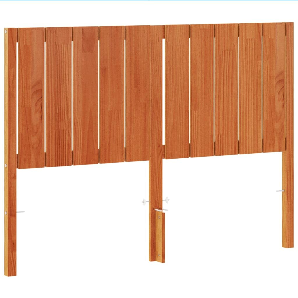 vidaXL Cabecero de Cama Madera Maciza de Pino marrón Cera 135 cm