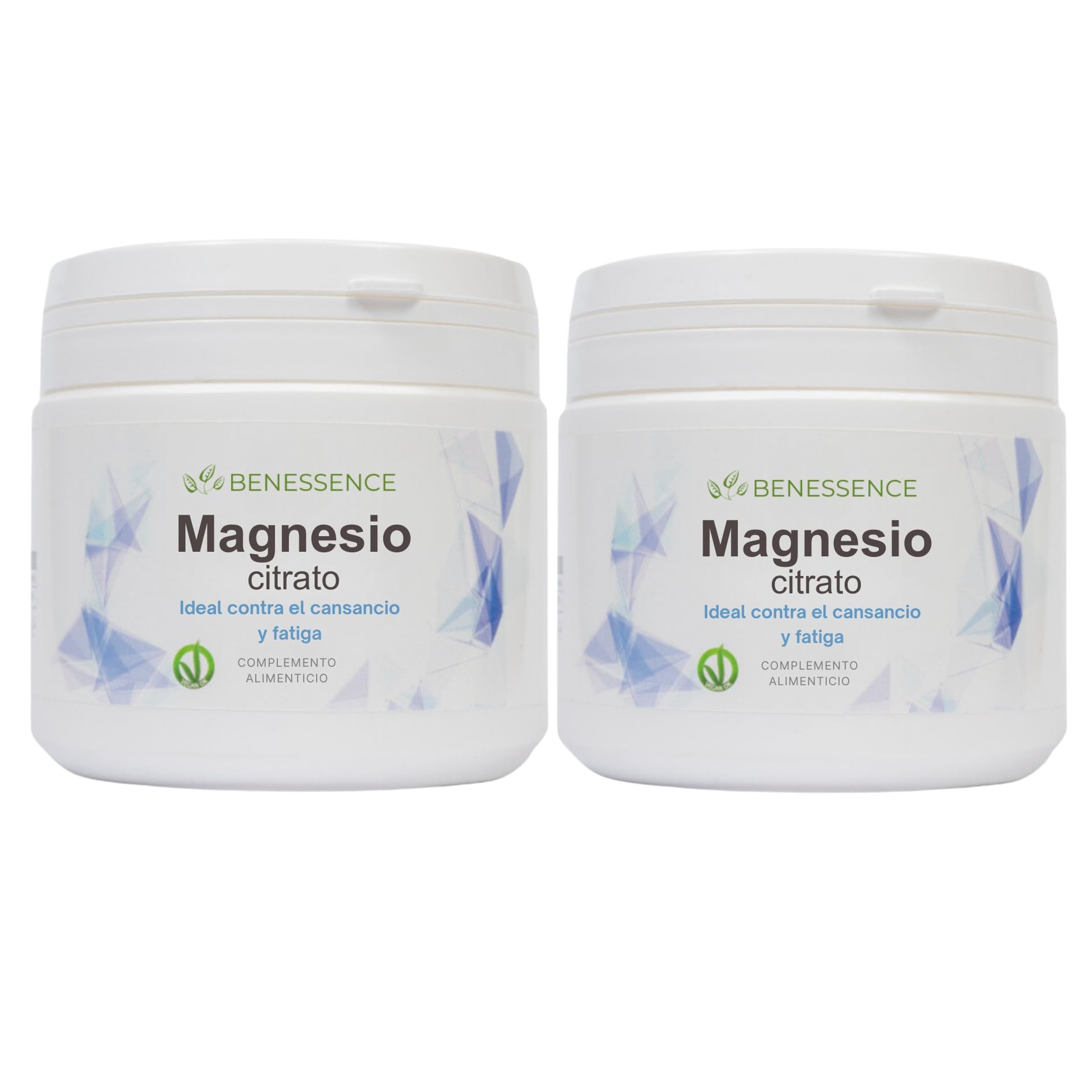 Benessence - Citrato de Magnesio en polvo soluble - Complemento alimenticio - 2 x 500 g
