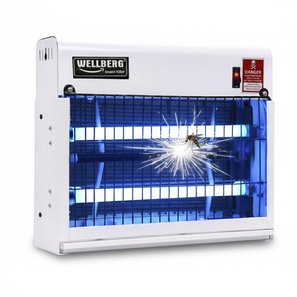 WELLBERG Slim Flying Insect Killer 20w T. Uv Tubes - Catcher - Model No - WB54120 Bug Zapper with HIGH Voltage Current Rectifier