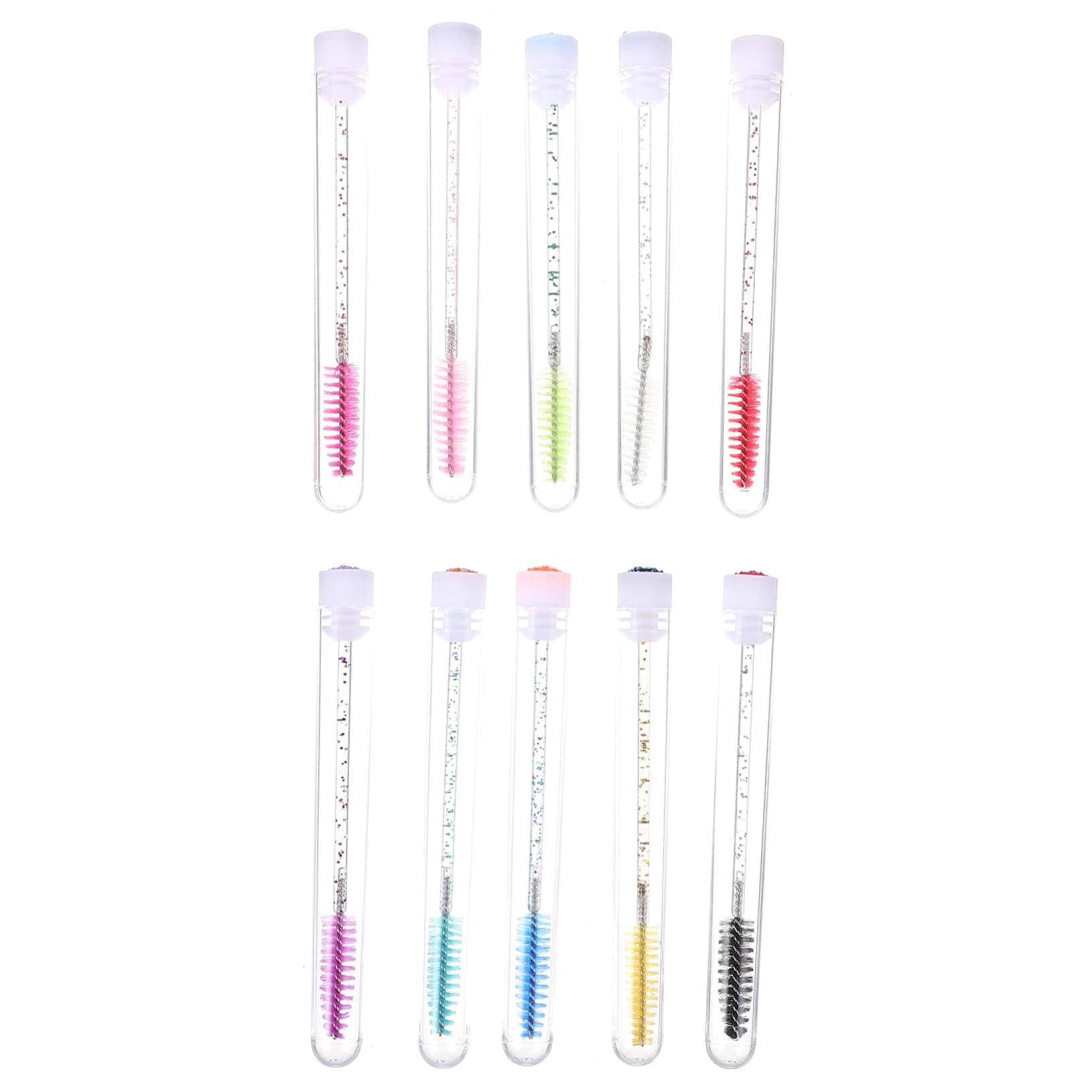 FOMIYES Ergonomic Eyelash Comb 20pcs Simple Mascara Wands Tube Brush for Travel