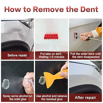 Dent Puller - Dent Remover With T Bar Dent Puller And Upgraded Dent Puller Tabs For