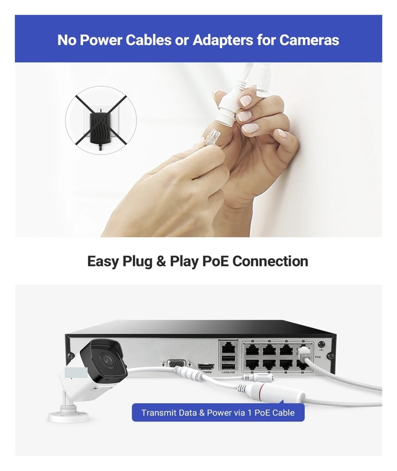 Système de caméra de sécurité H500 8CH 5MP, Kit NVR, vidéosurveillance(4T,4CH Dome Camera)