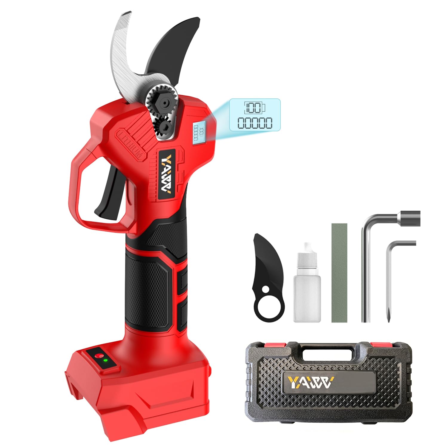 Electric Pruning Shears for Milwaukee M18 Battery, Portable Cordless Pruning Shears with LCD Display and SK5 Blades, 0.8-1.2 Inch Adjustable Cutting Diameter for Pruning