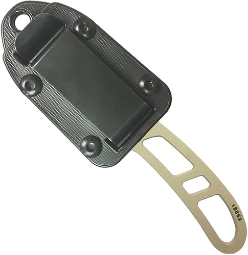 Miniatura 3 de ESEE Auténtico cuchillo de supervivencia táctico Candiru  Placa de clip de cinturón moldeada (hoja de bronceado desierto, funda moldeada negra)
