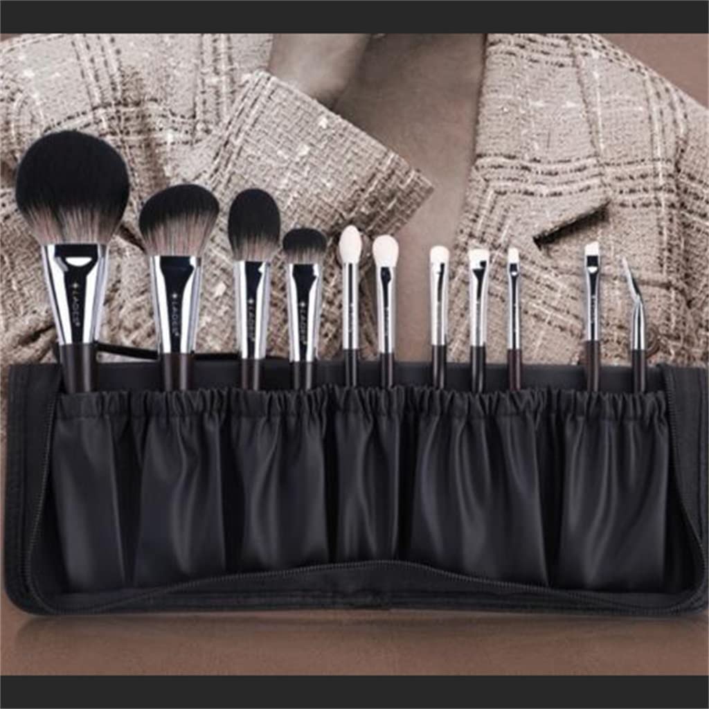 EDDGE Juego de 11 brochas de Maquillaje, brocha de Sombra de Ojos de Pelo de Animal, brocha de Belleza Profesional