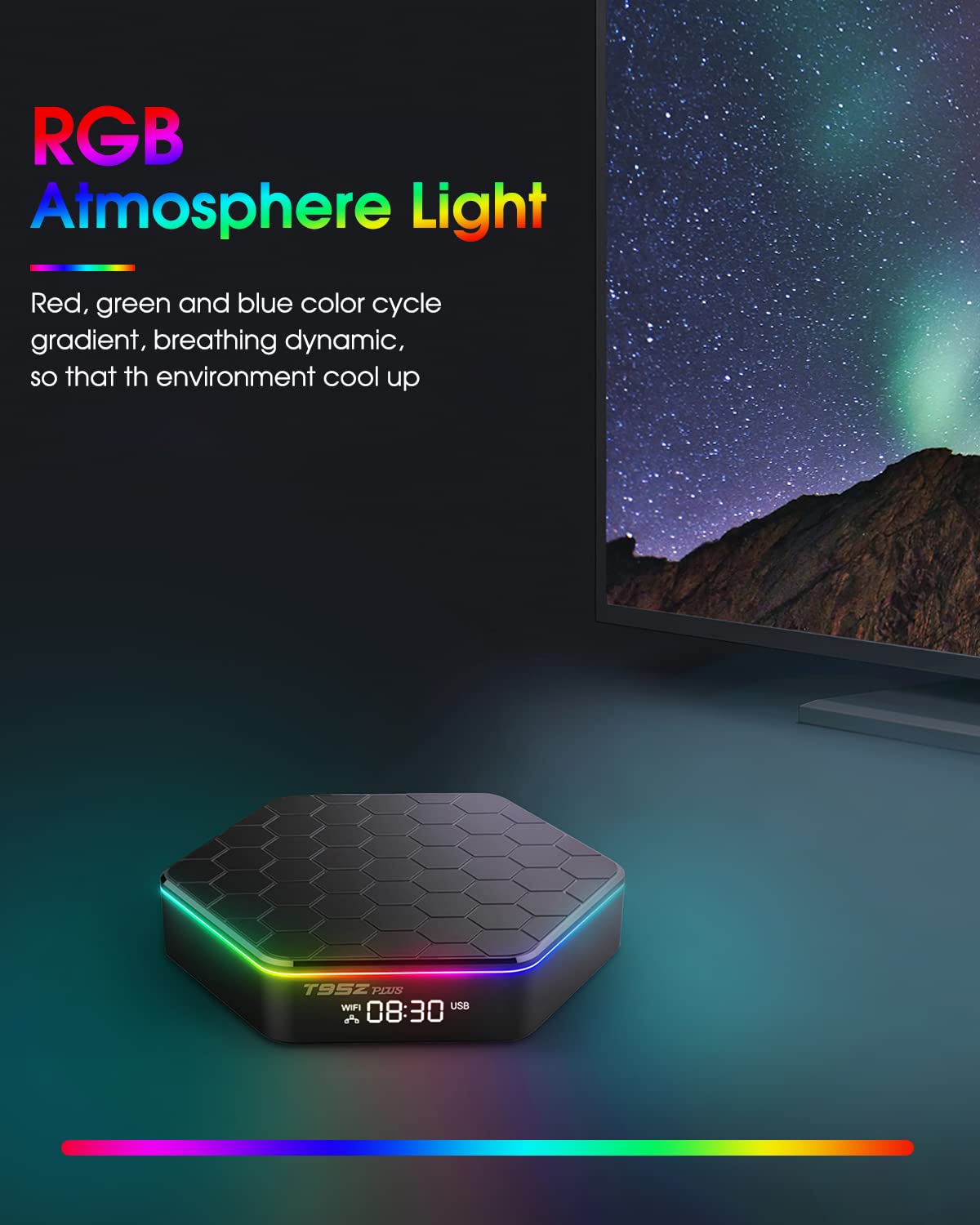 Android 12.0 TV Box, T95Z Plus Android Box 4GB RAM 64GB ROM Support 2.4G/5.8G WiFi6 Ethernet BT 5.0 with Mini Backlit Keyboard 3D/6K HDR 10+ Video ...