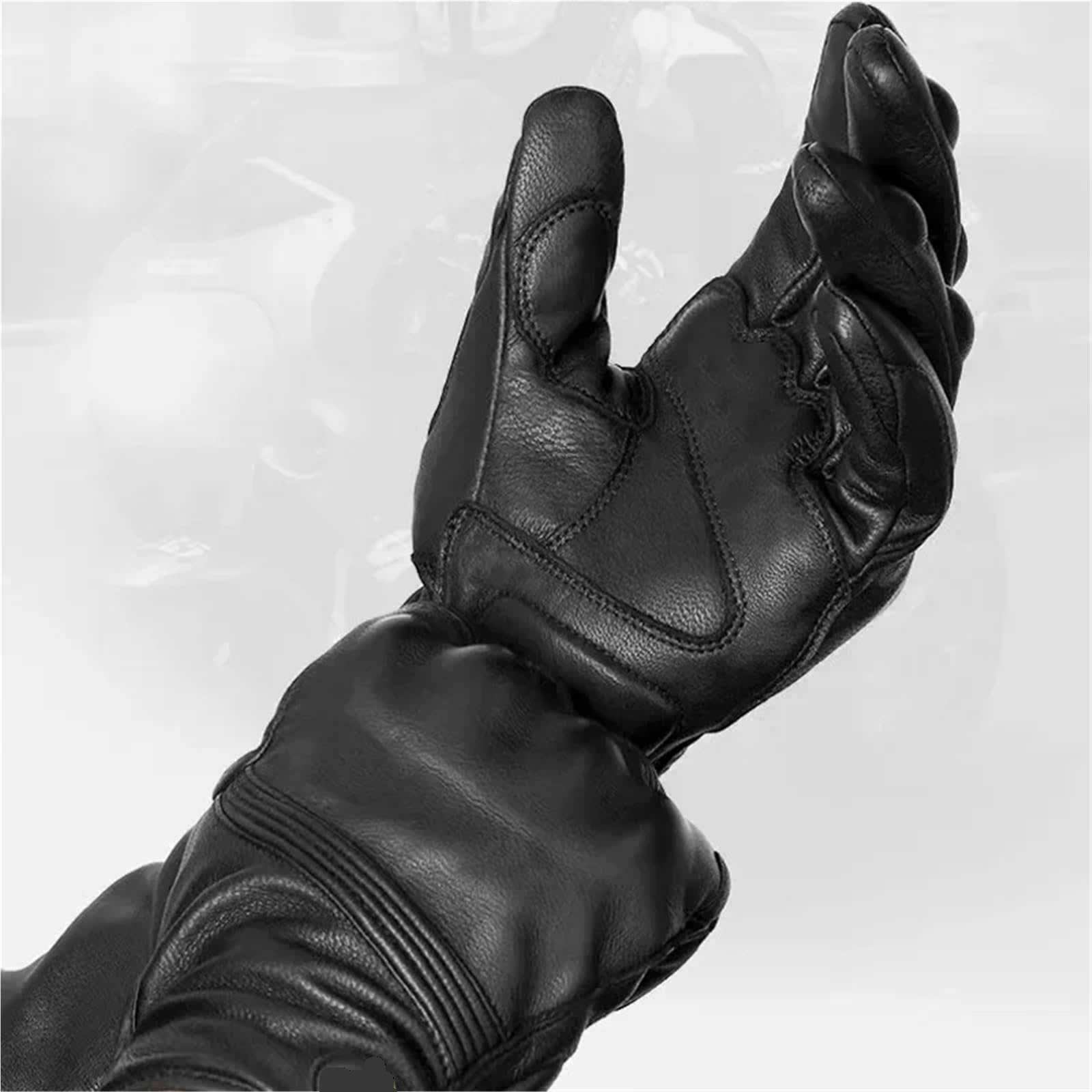 Genérico Compatible con Guantes de Moto de Invierno Motowolf | Guantes de montar con pantalla táctil térmica a prueba de viento de cuero genuino