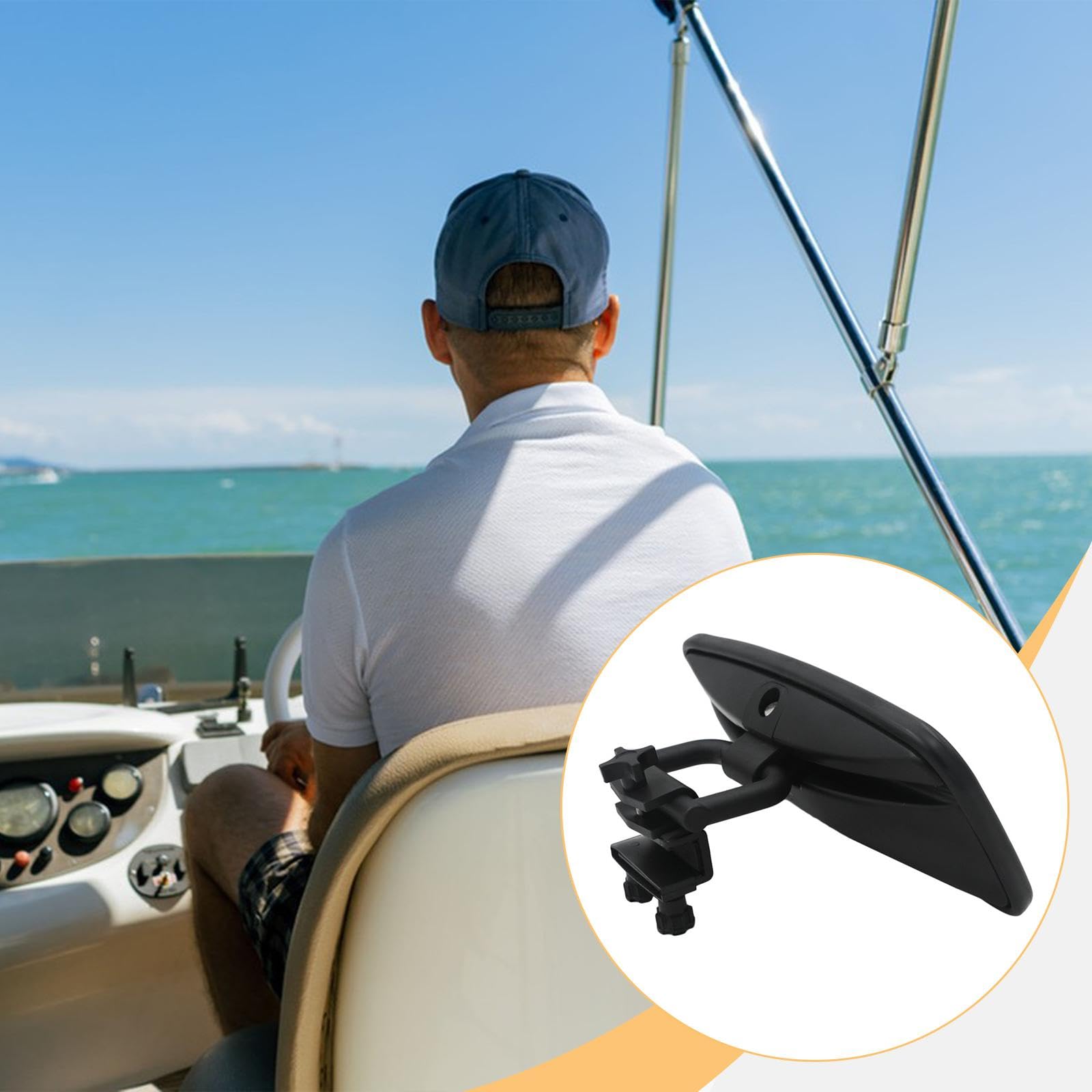 Rückspiegel für Boote, Weitwinkel, stabile Haltbarkeit, Premium-Ersatz für Marine-Spiegel, Zubehör für Surfen, Wasserfahrzeuge, Wasserski