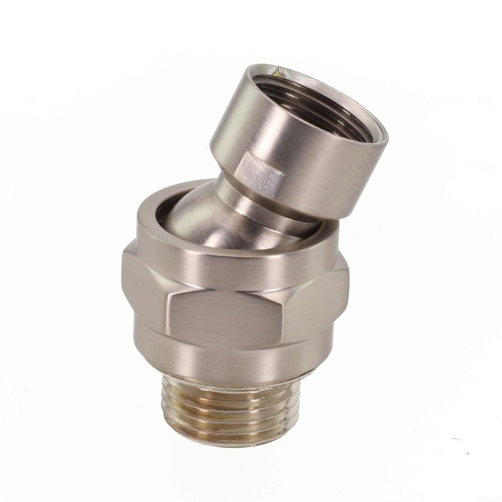 Adattatore Girevole per Testa Doccia SiSinkal, Giunto a Sfera in Ottone, Filettatura G1/2, Angolo Regolabile, Resistente alle Perdite, Costruzione Solida, Compatibile con Braccio e Testa Doccia