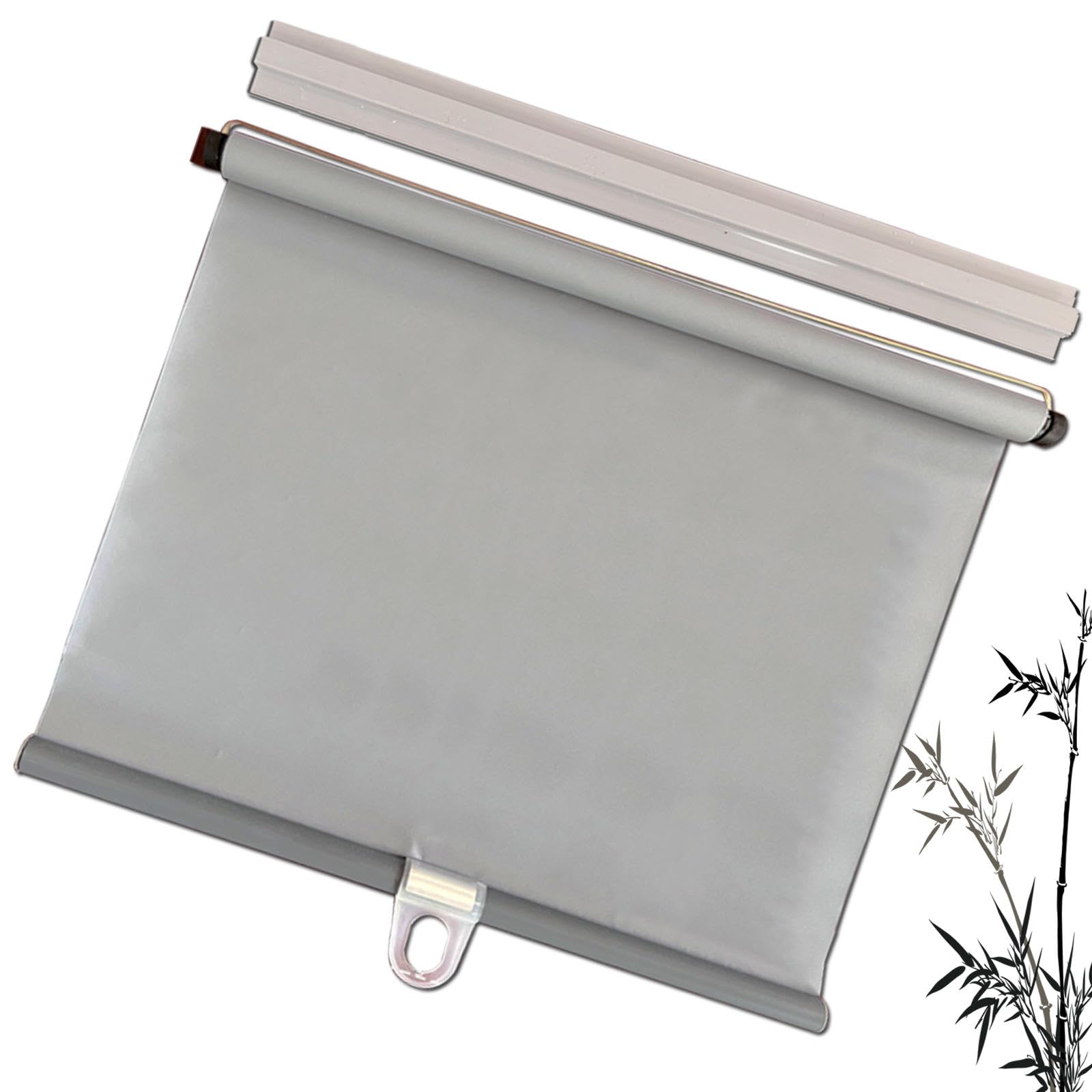 Einziehbare Rollos Für Fenster,Verdunkelungsrollos Ohne Bohren,Temporäre Rollos,UV-Schutz/Wärmeisolierung/Sichtschutzvorhänge,Grey-150x150cm(59x59in)