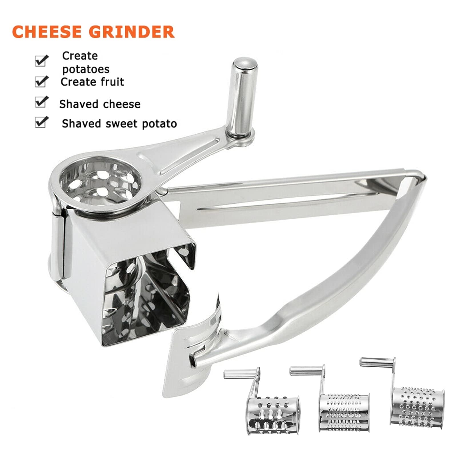 Grattugia Manuale Per Formaggio E Verdure In Acciaio Inossidabile - Tritatutto Multifunzionale Da Cucina - Foto 9