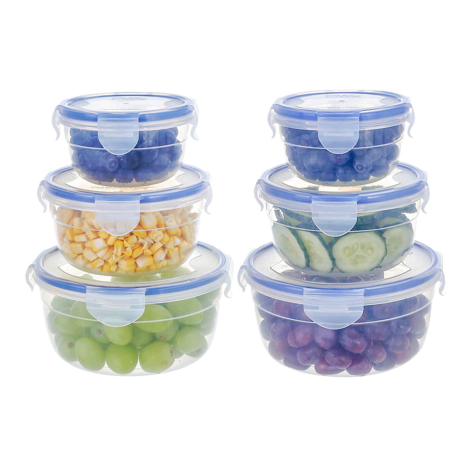 Photo 1 of [ 6 PACK ] 10.1oz/20.3oz/35.5oz Plastic Mixing Bowls Set with Lid Leakproof Food Storage Container Set Portion Control Containers